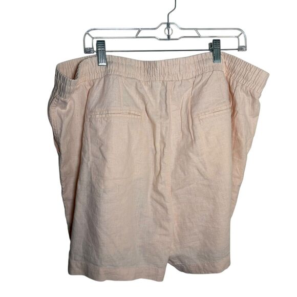 Cato Shorts Women's 22/24W Pink Linen Blend Drawstring Blush Casual NWT - Picture 4 of 9